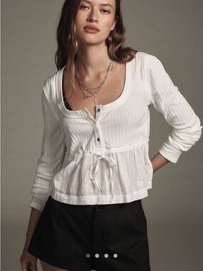 NWT Pilcro mixed texture babydoll top, size Medium